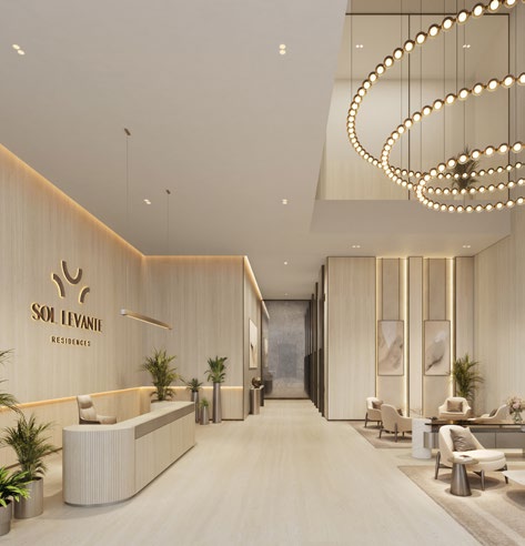 Sol Levante arrival lobby with modern interiors